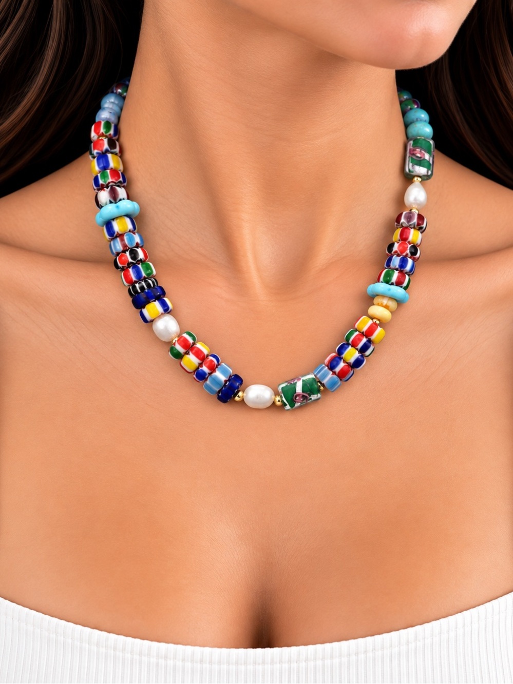 Mayamar‎ BOHO whimsical Cape Beaded Necklace